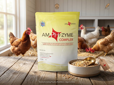 Amphizyme Complex: A unique blend of a wide range of enzymatic activity mix to improve digestibility of nutrients and help promote growth